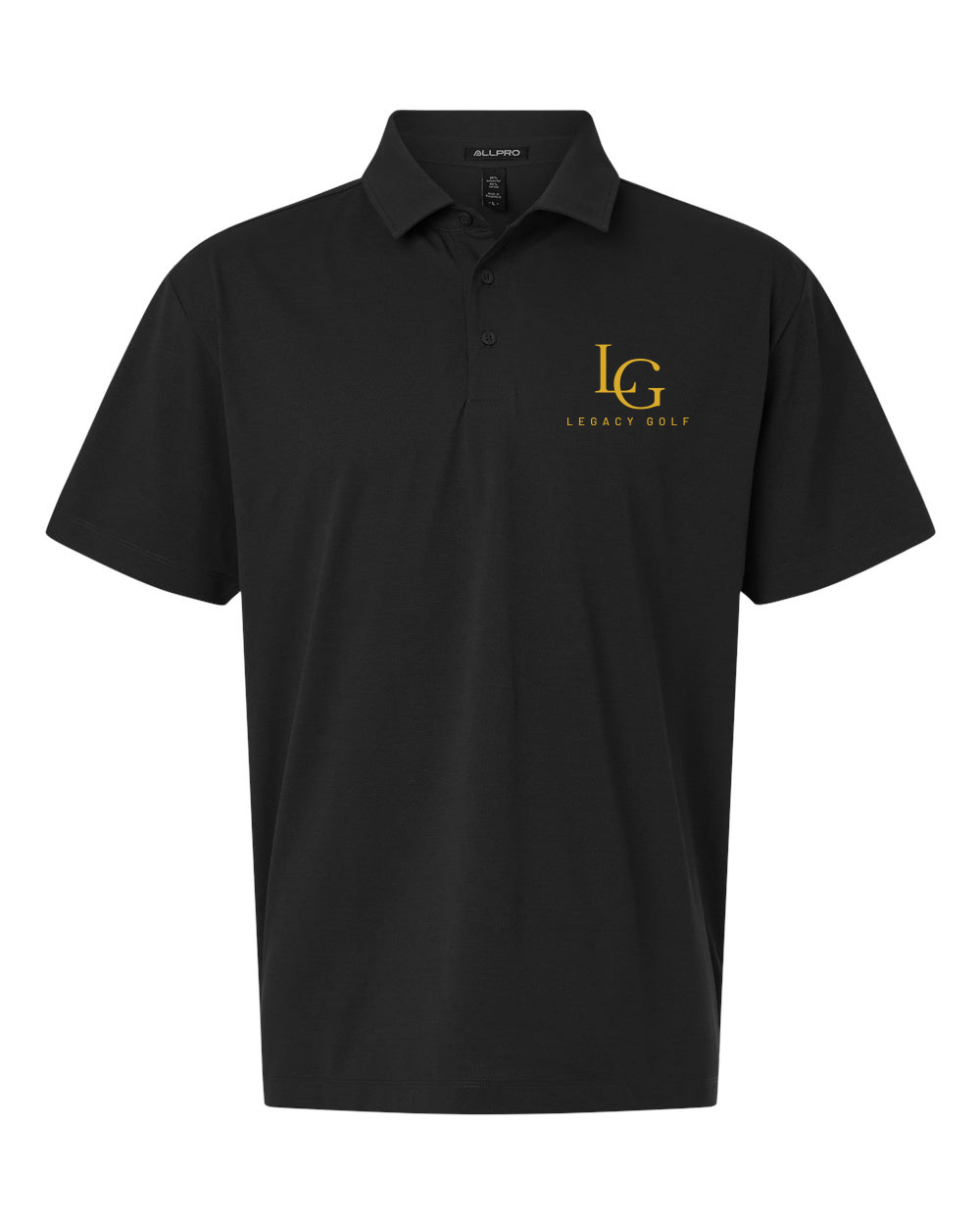 Premium Embroidered Men's Golf Polo (Black/White)