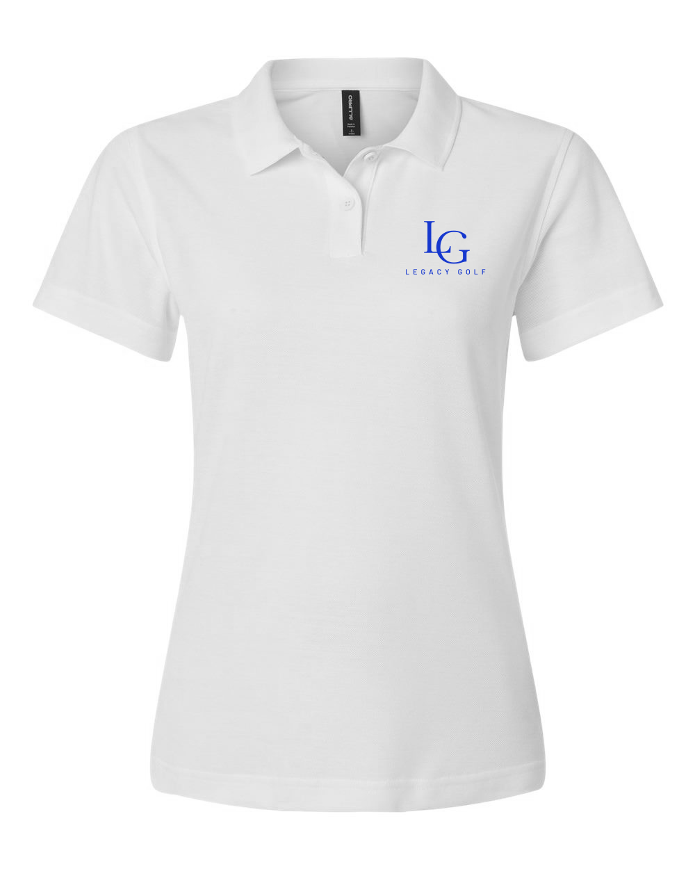 Premium Embroidered Women's Golf Polo (Black/White)
